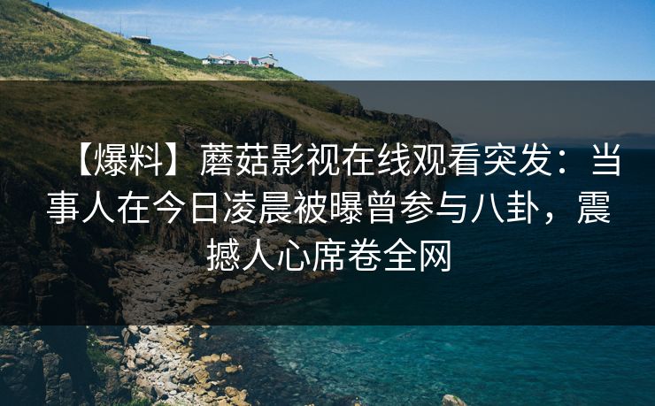 【爆料】蘑菇影视在线观看突发：当事人在今日凌晨被曝曾参与八卦，震撼人心席卷全网