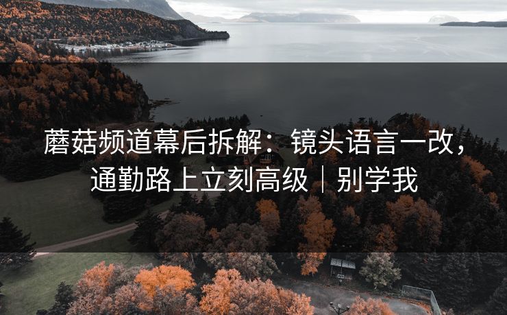 蘑菇频道幕后拆解：镜头语言一改，通勤路上立刻高级｜别学我